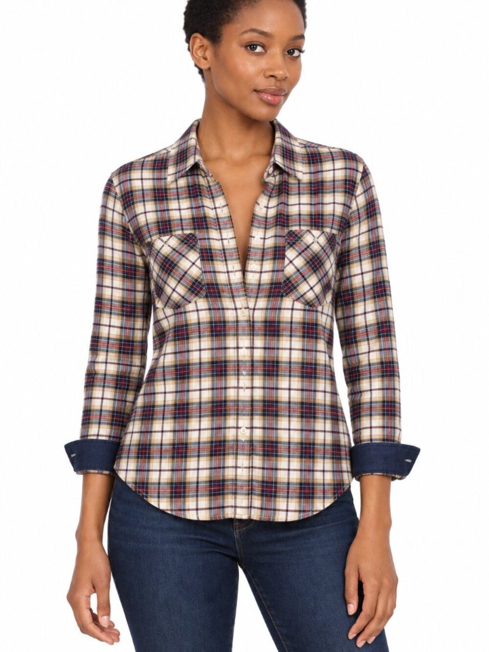 Forever 21 Women’s Plaid Button-Up Shirt Size Small